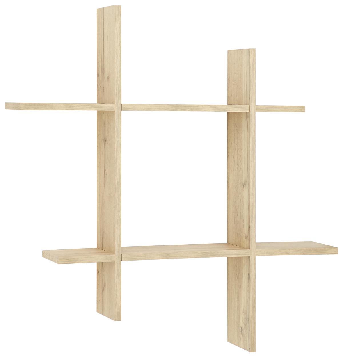 NÁSTĚNNÝ REGÁL LUCIA - barvy dubu, Moderní, kompozitní dřevo (80/80/15cm) - Mömax