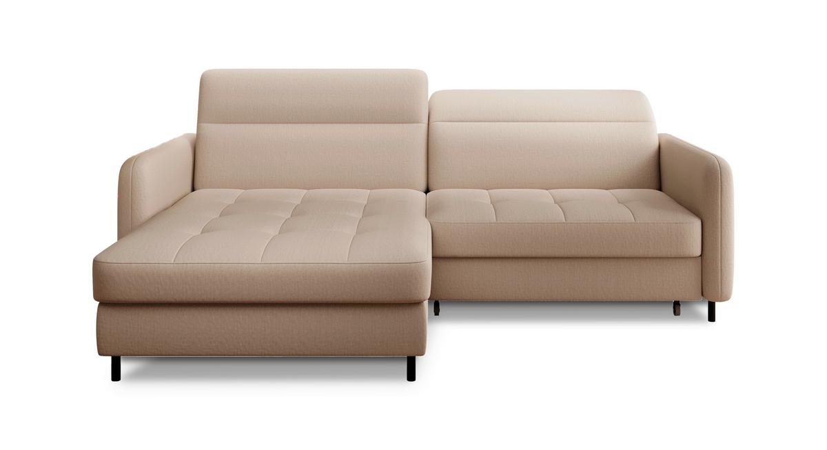 Ecksofa Gomsi Creme S: 165x228 cm - Creme/Schwarz, Design, Textil (165/228cm) - MID.YOU