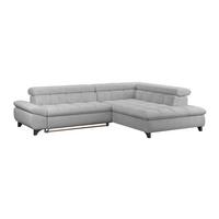 Ecksofa Gemini Hellgrau, B: 312cm - Chromfarben/Hellgrau, KONVENTIONELL, Textil (312/234cm)