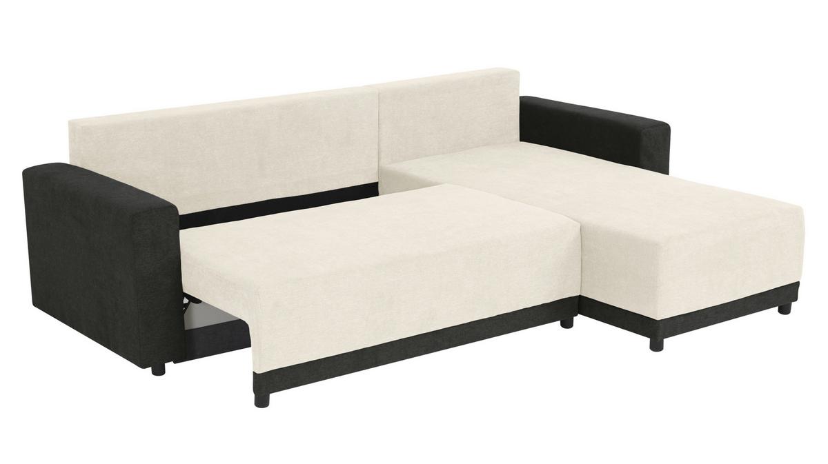 Ecksofa Time Anthrazit, Creme S: 178x248 cm - Anthrazit/Creme, Design, Textil (178/248cm) - MID.YOU