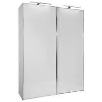 Schwebetürenschrank Glasfront 225 cm Sonate Rom, Weiß - Weiß, MODERN, Holz/Holzwerkstoff (225/240/68cm) - Luca Bessoni