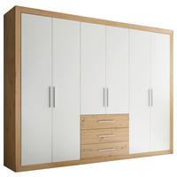 Drehtürenschrank+ Schubladen B 289cm Fernando, Eichef./weiß - Eichefarben/Weiß, KONVENTIONELL (289/225/59cm) - MID.YOU