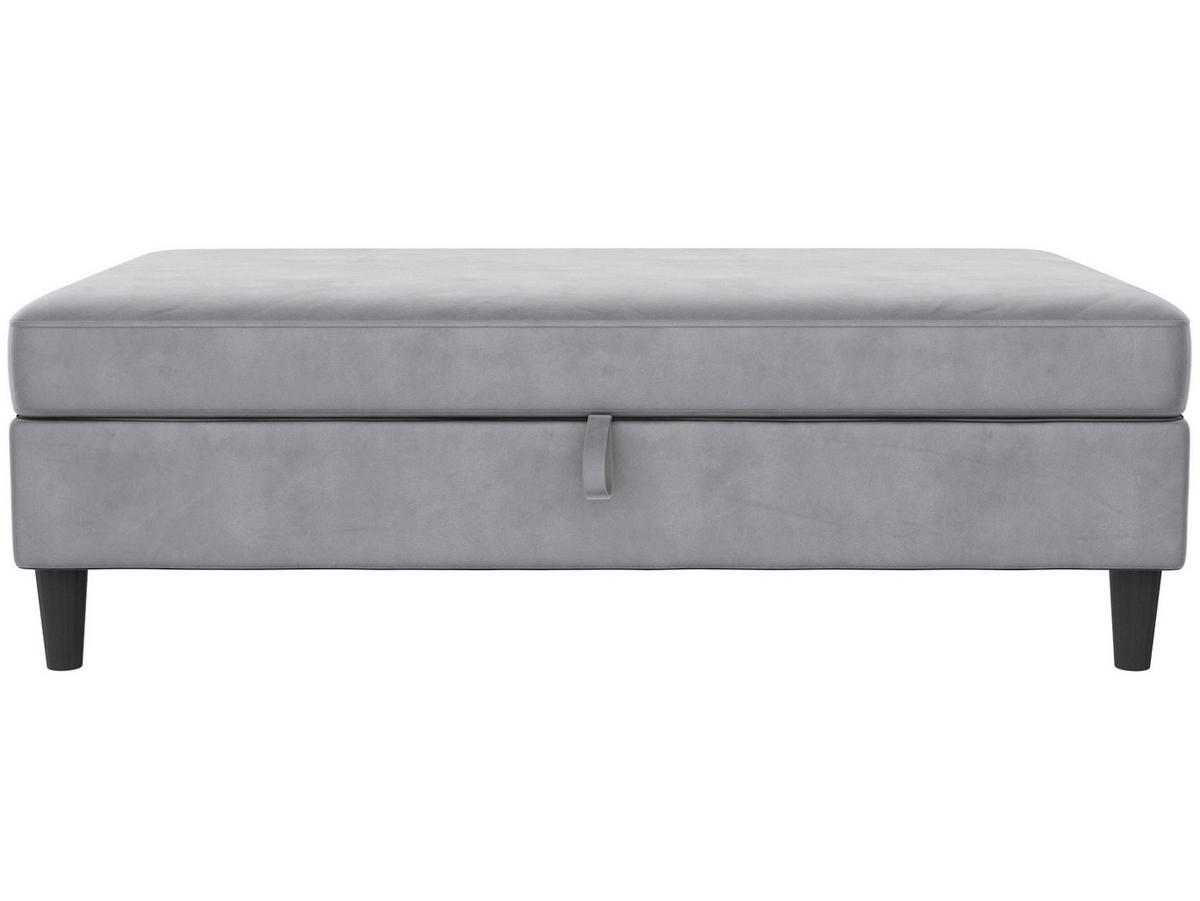 Hocker Hannover Grau, mit Stauraum - Schwarz/Grau, Basics, Textil (130/43/69cm) - Livetastic