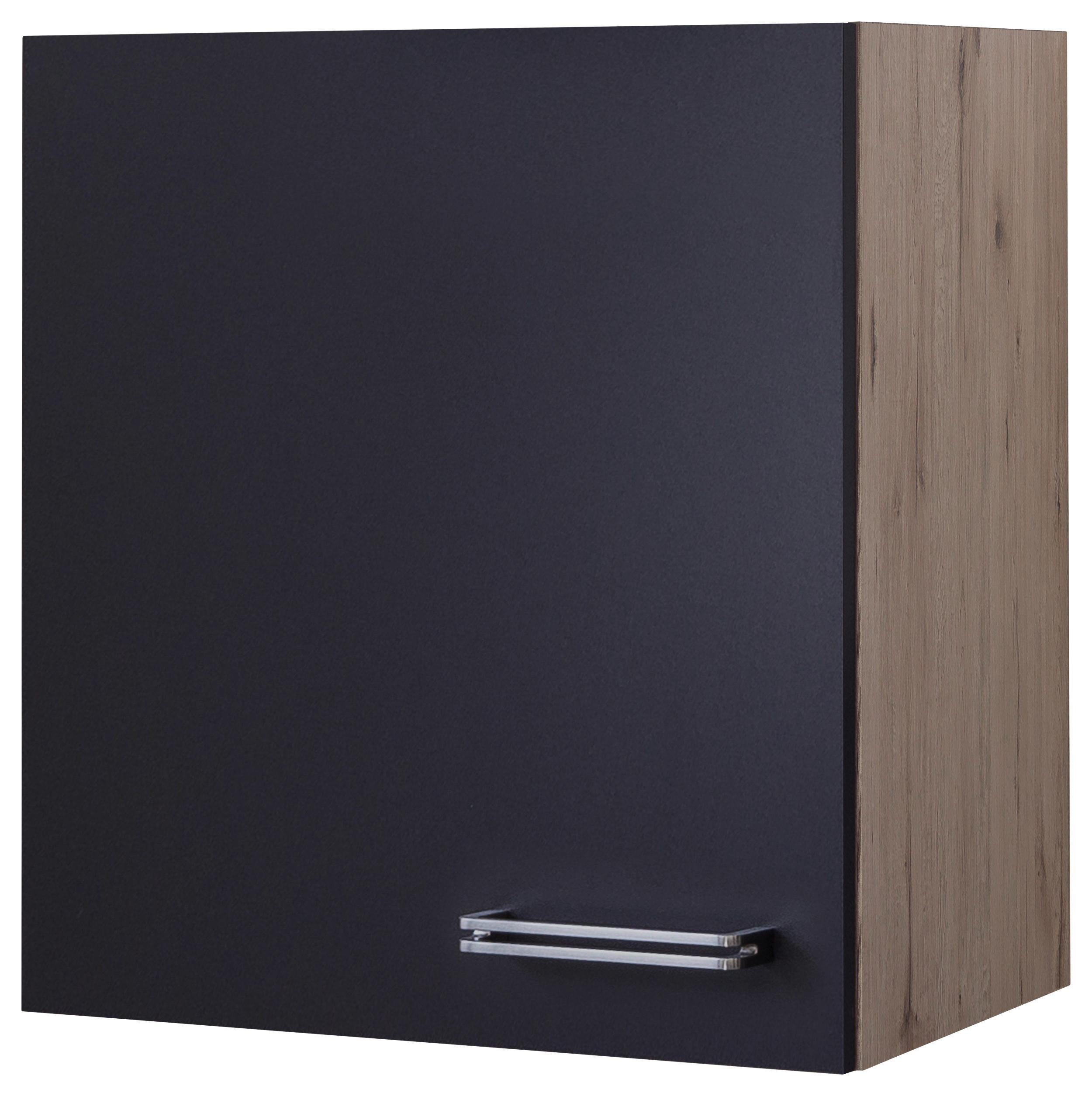 KUCHYŇSKÁ HORNÍ SKŘÍŇKA MILANO - barvy dubu/antracitová, Moderní, kov/kompozitní dřevo (50/54/32cm)