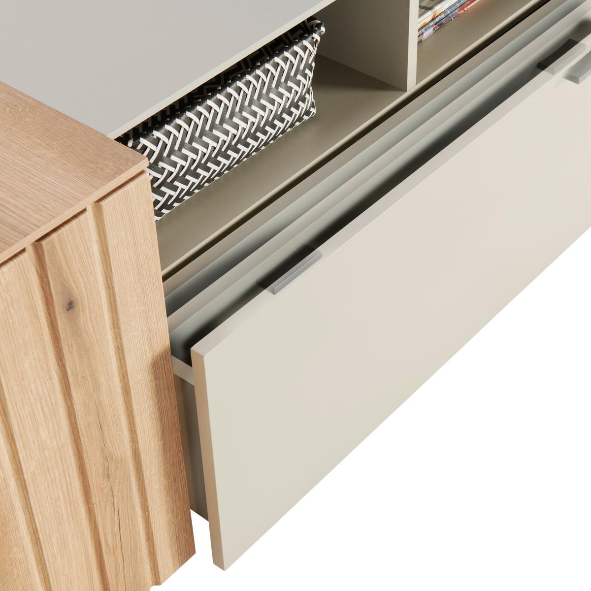 KOMODA POD TELEVIZI SANTANA - Moderní, kov/kompozitní dřevo (177,9/51,5/44,8cm)