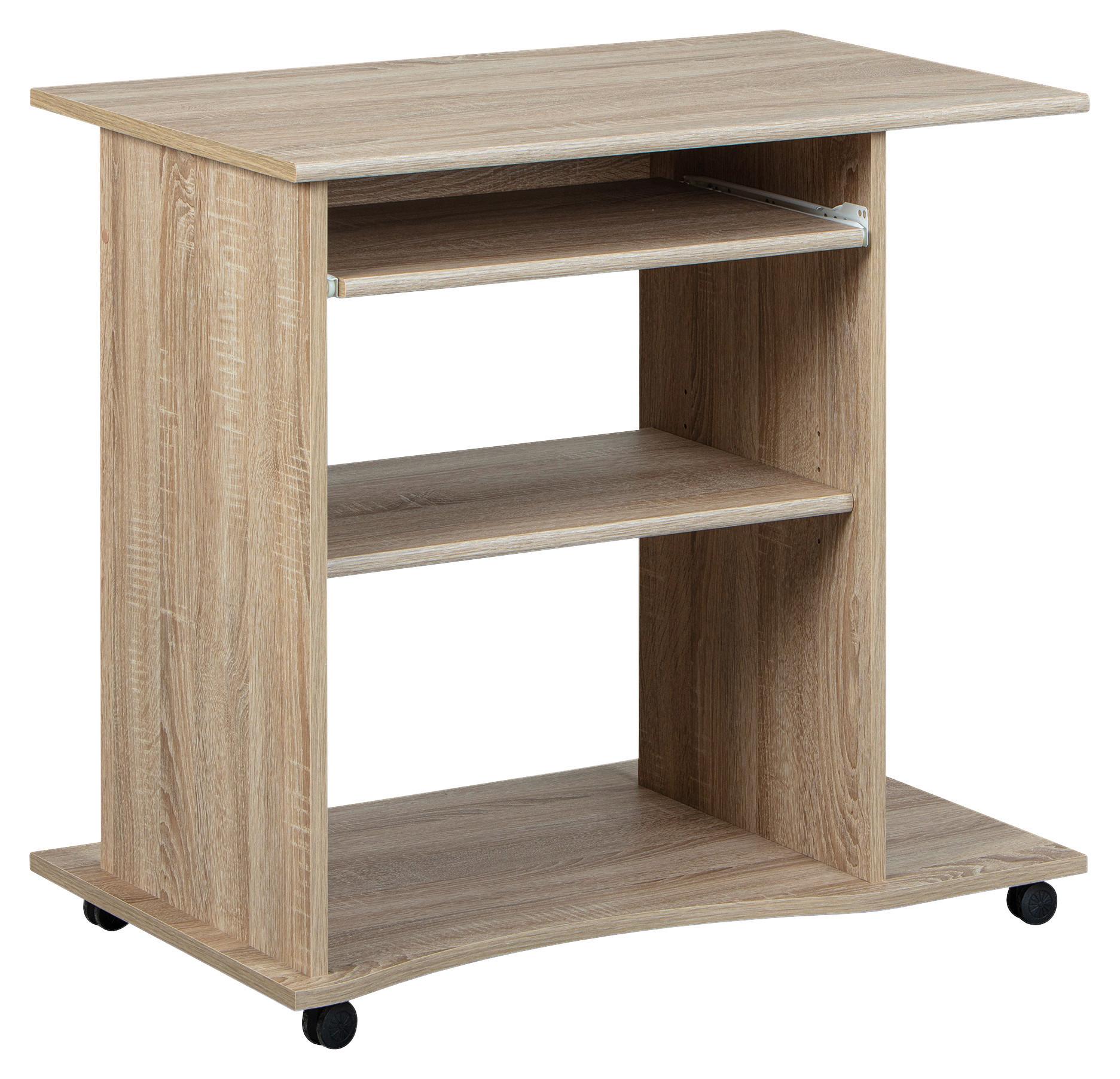 Computertisch mit Auszug B 80 cm H 75 cm Durini, Eiche Dekor - Sonoma Eiche, KONVENTIONELL, Holzwerkstoff/Kunststoff (80/50/75cm) - MID.YOU