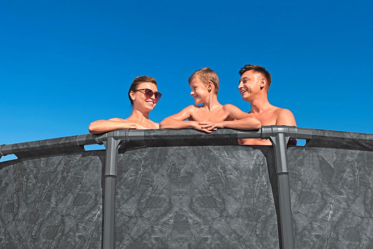Pool Leonie - Blau/Dunkelgrau, KONVENTIONELL, Kunststoff/Metall (549/132cm) - Bestway