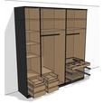 Schwebetürenschrank B: 228cm Ondega Anthrazit/Weiß - Anthrazit/Weiß, KONVENTIONELL, Holzwerkstoff (227,8/242,2/61cm) - Ondega