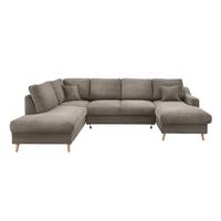 Wohnlandschaft Valentina - Graubraun/Naturfarben, KONVENTIONELL, Textil (200/301/150cm) - P & B