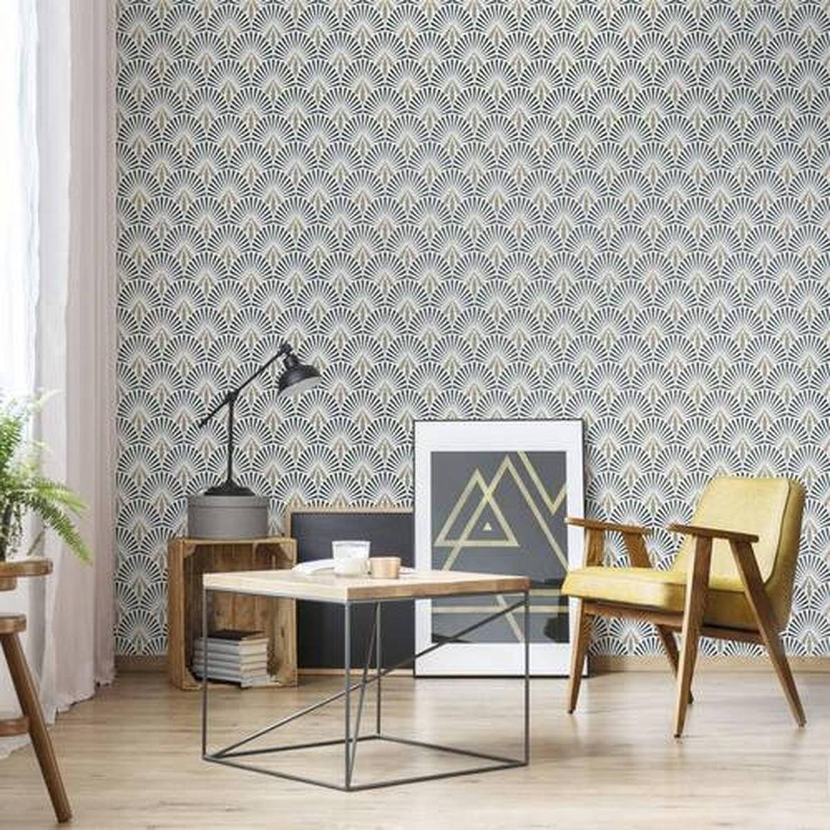 Vliestapete Scandi Blätter, Weiss/grau - Weiß/Grau, Basics, Papier/Kunststoff (52/1000cm)