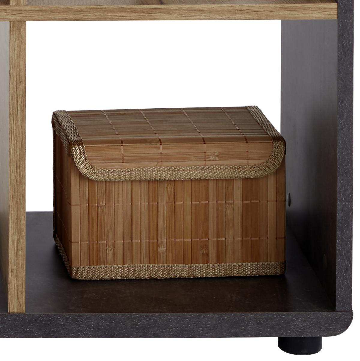 Regal Fontana B 108,8cm, Betonoptik Dunkel - Eichefarben/Dunkelgrau, MODERN, Holzwerkstoff (108,8/110,2/35cm)