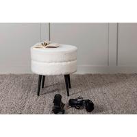 Hocker Pot - Schwarz/Weiß, Design, Textil/Metall (40/40/40cm) - Livetastic