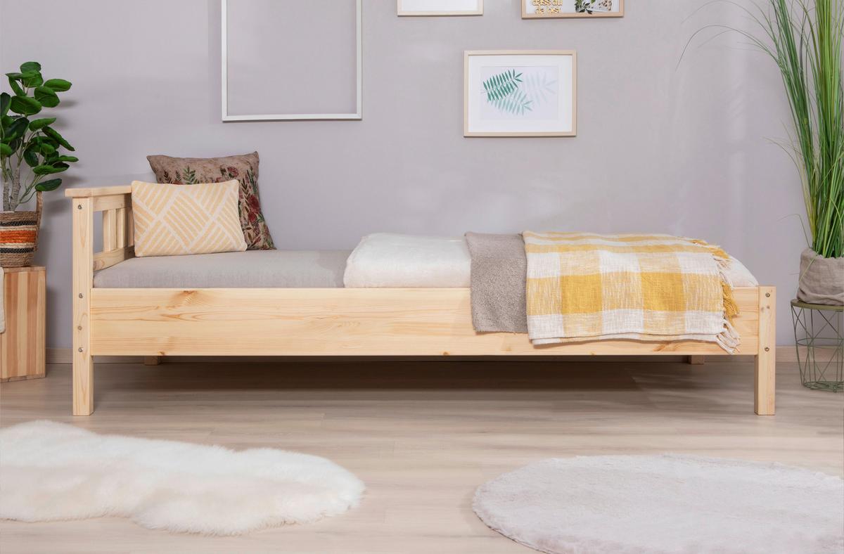 Massivholzbett 90x200 Merci Kiefer Natur - Kieferfarben, KONVENTIONELL, Holz (90/200cm) - MID.YOU