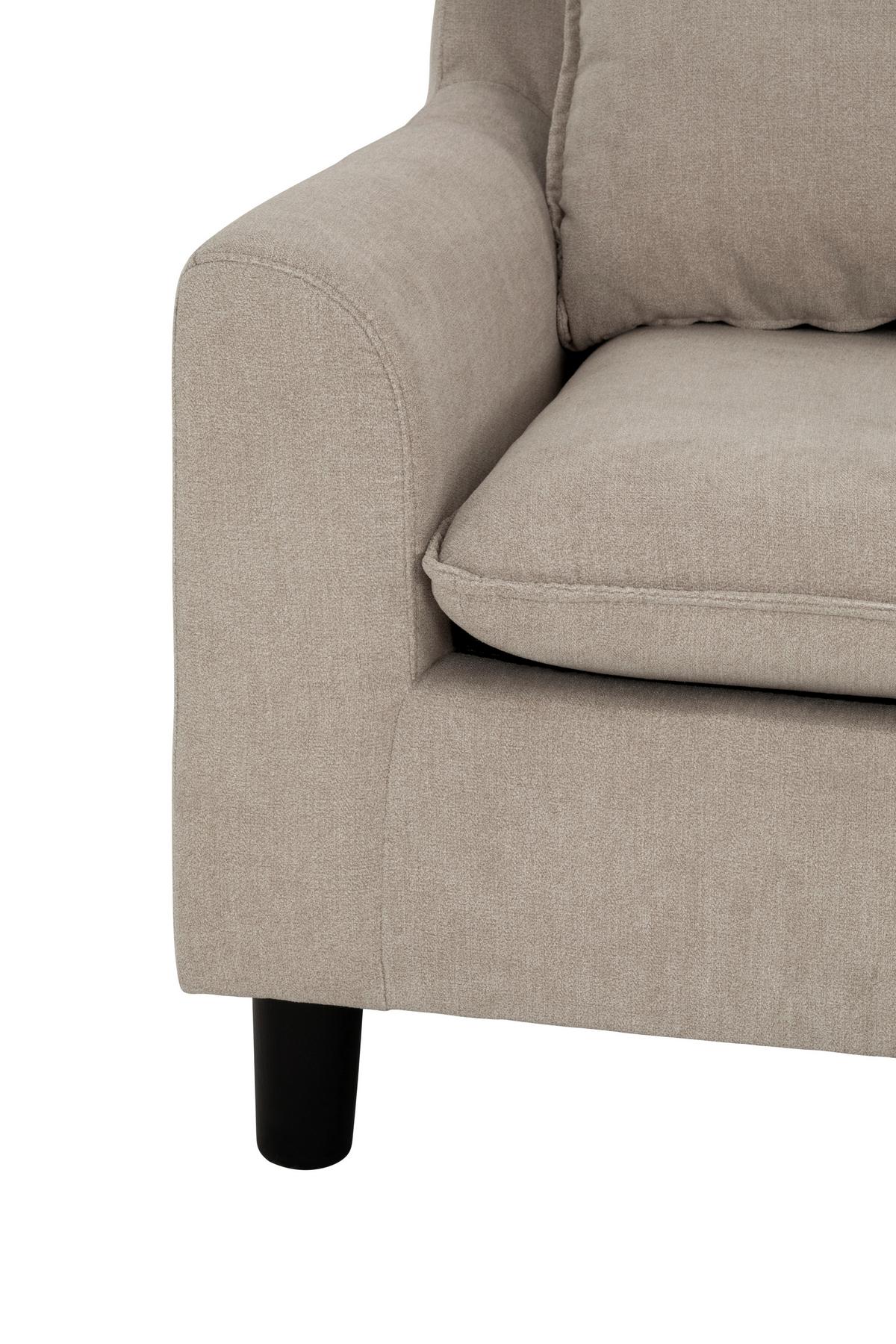 Ecksofa Milly - Beige/Schwarz, MODERN, Textil (207/138cm) - P & B