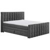 Boxspringbett Mit Topper & Bettkasten 180x200 Mendoza - Anthrazit/Schwarz, MODERN, Holzwerkstoff/Textil (180/200cm) - MID.YOU