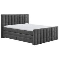 Boxspringbett Mit Topper & Bettkasten 180x200 Mendoza - Anthrazit/Schwarz, MODERN, Holzwerkstoff/Textil (180/200cm) - MID.YOU