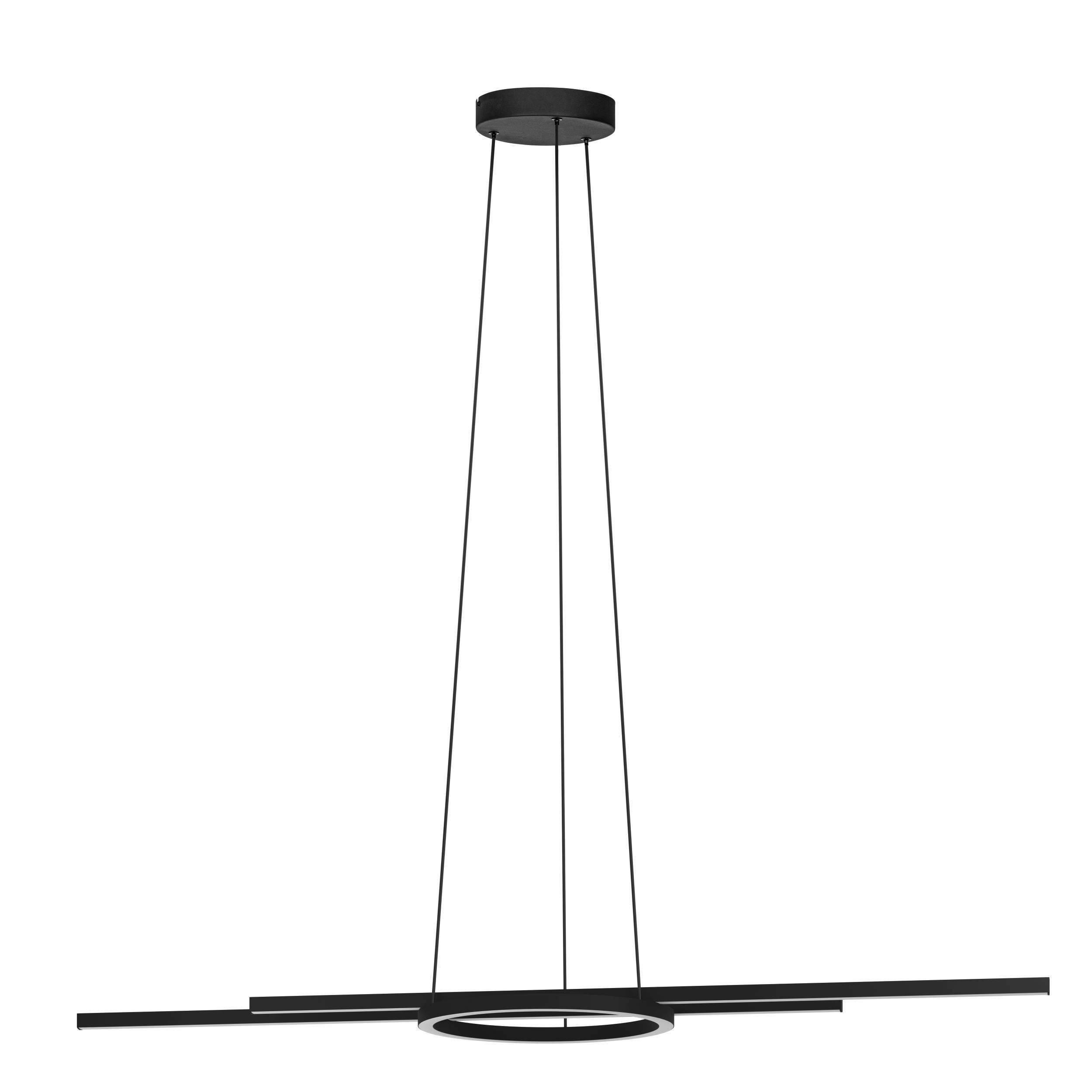 LED-Hängeleuchte Zillerio-Z H: 110 cm 2-Flammig - Schwarz/Weiß, Design, Kunststoff/Metall (116/30/110cm) - Eglo