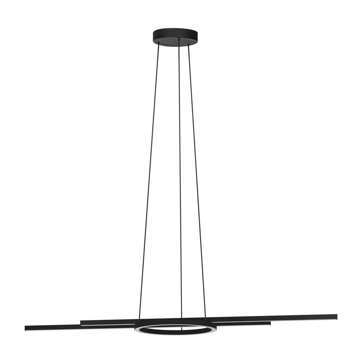 Led-hängeleuchte Zillerio-z H: 110 Cm 2-Flammig - Schwarz/Weiß, Design, Kunststoff/Metall (116/30/110cm) - Eglo