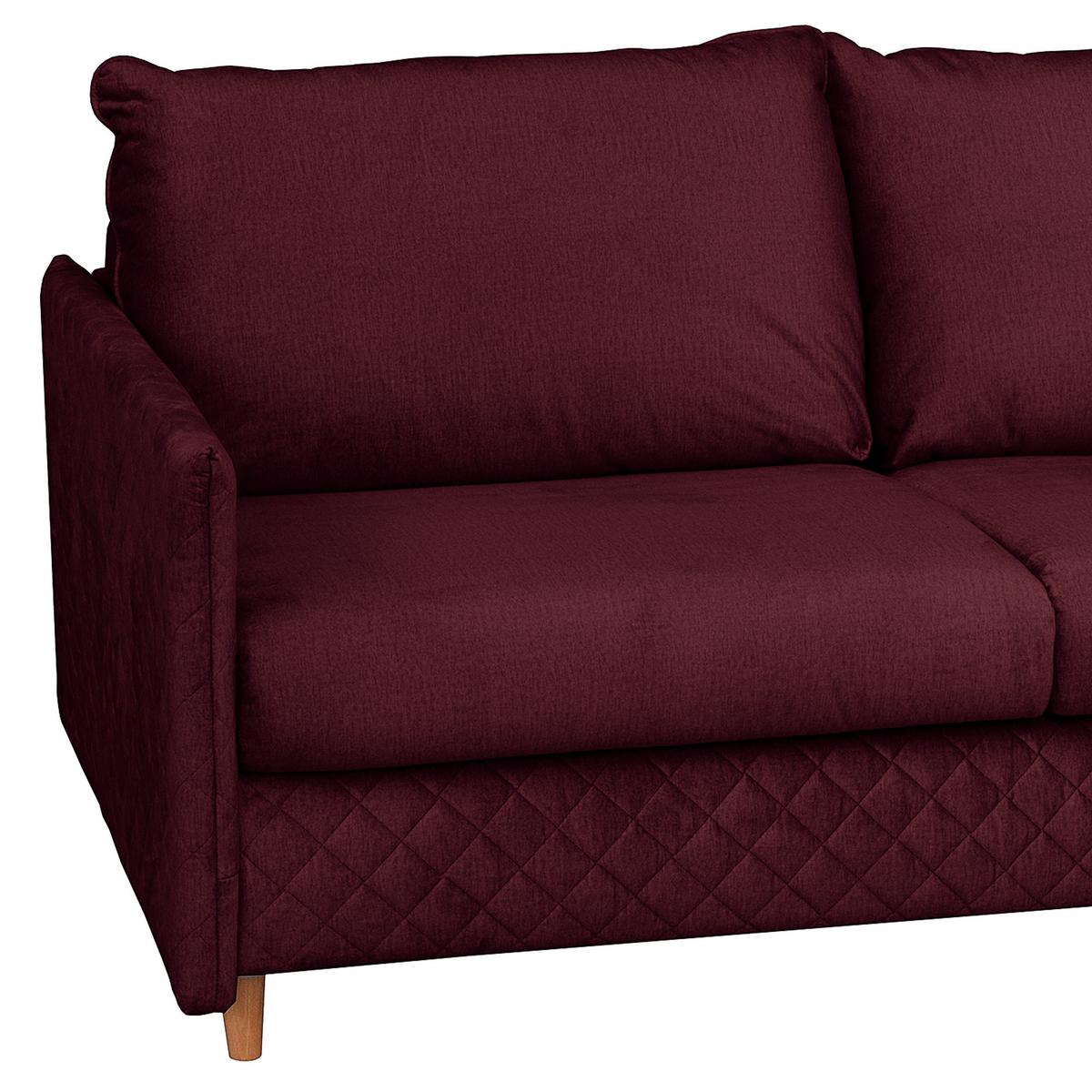 Schlafsofa Sana Bordeaux B: 175 cm - Bordeaux/Naturfarben, Design, Textil (175/95/103cm) - Livetastic