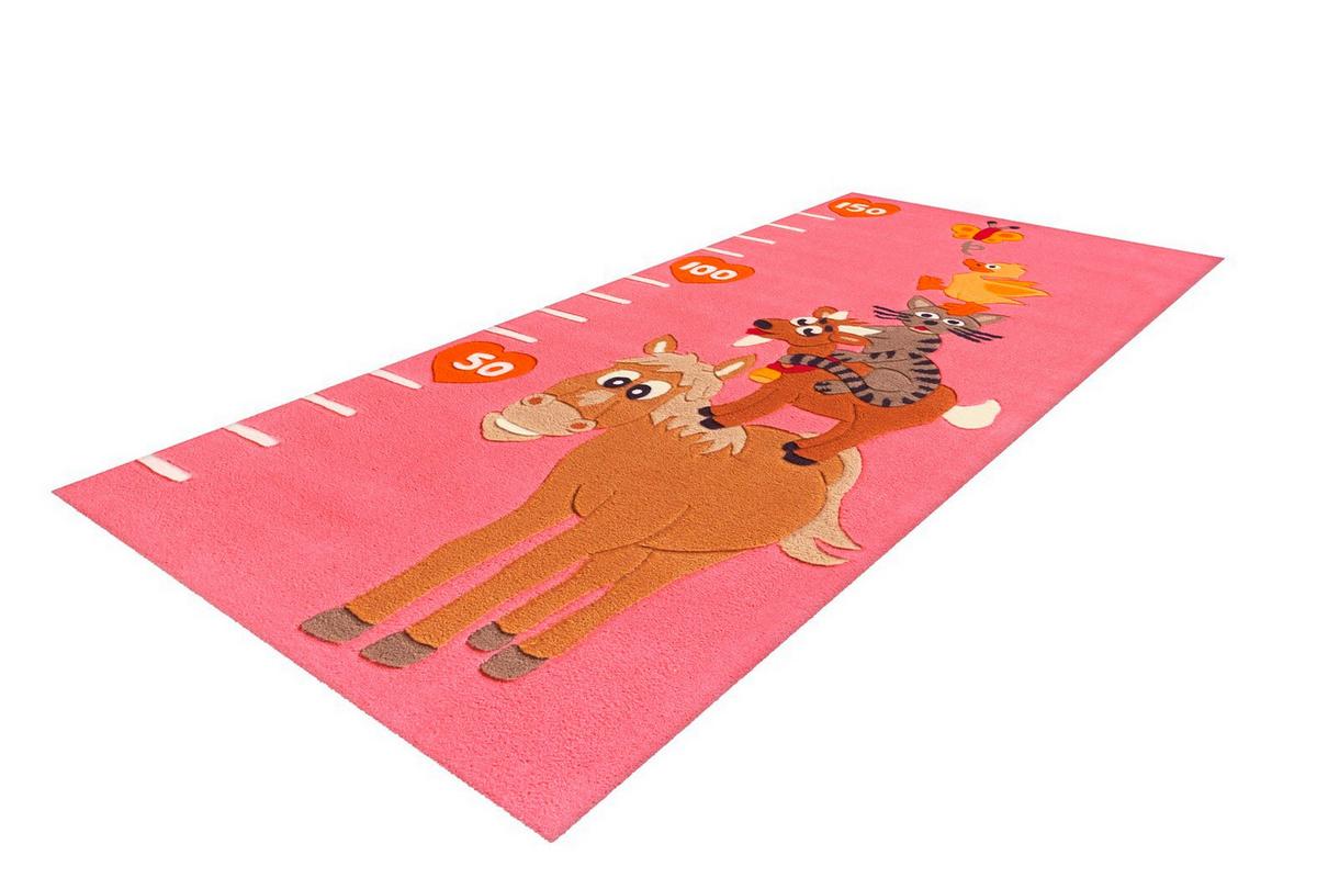 Kinderteppich Rosa Joy 75x160 cm - Rosa, Basics, Textil (75/160cm) - Kayoom