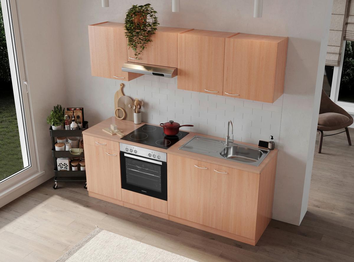 Küchenblock Gerda Küchenblock 210 cm - Buchefarben, Basics, Holzwerkstoff (210cm) - Respekta