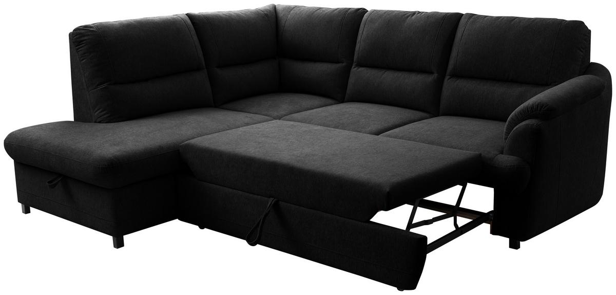 Ecksofa Gusto Graphitfarben S: 200x240 cm - Greige/Schwarz, Basics, Textil (200/240cm)