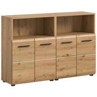 Midischrank Ice Eiche Artisan Dekor B: 120cm - Schwarz/Eiche Artisan, Basics, Holzwerkstoff (120/80/30cm) - MID.YOU