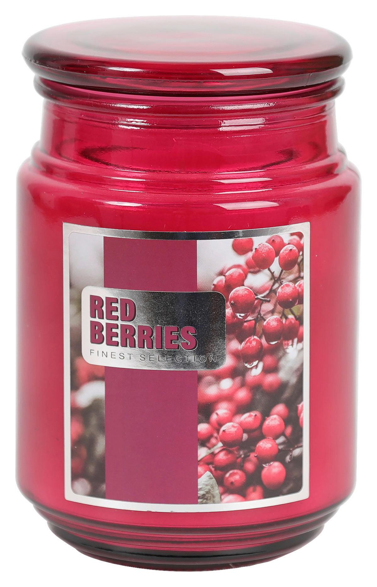 Kerze im Glas mit Deckel Caralina, Ø/H: 9/14,5 cm - Beige/Rot, Basics, Glas (9/14,5cm) - Luca Bessoni