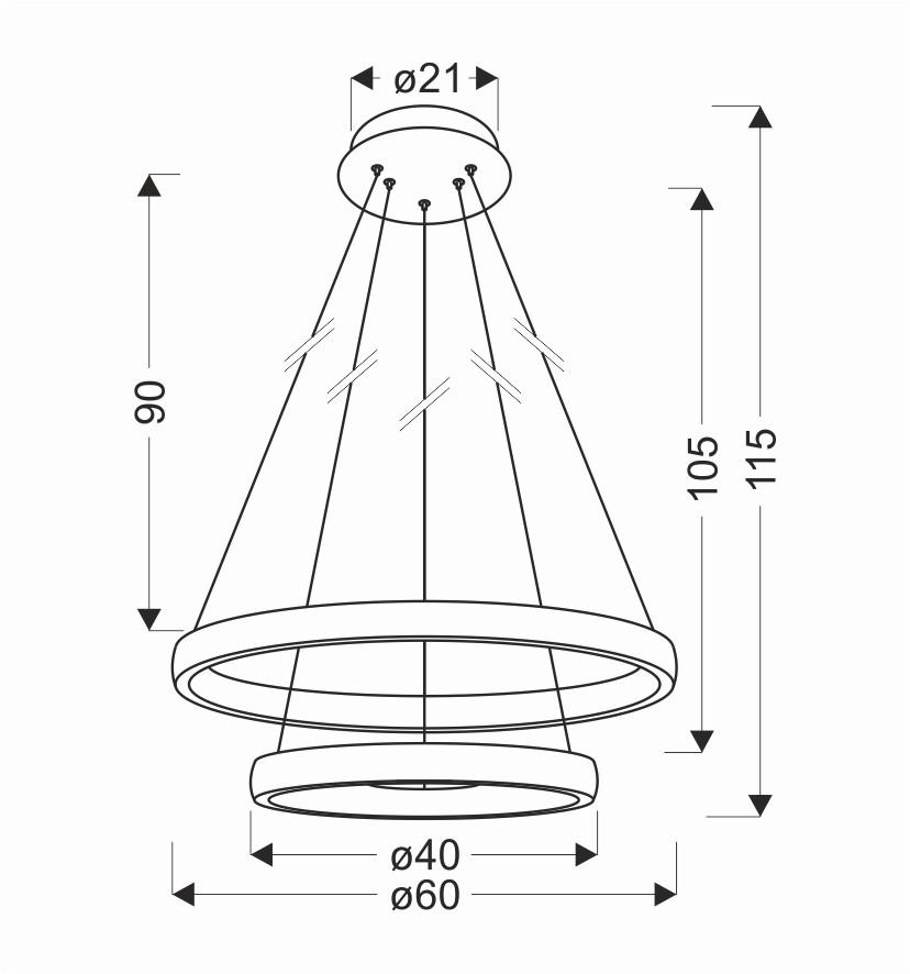 LED-Hängeleuchte 32-28433 Hashim - Goldfarben, Design, Metall (60/60/115cm)