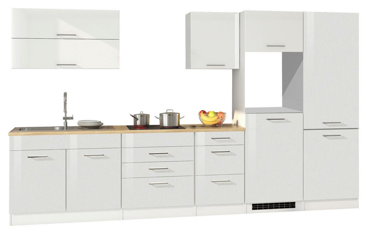 Küchenleerblock Mailand Weiß B: 350 cm - Weiß Hochglanz/Weiß, MODERN, Holzwerkstoff (350cm) - Held
