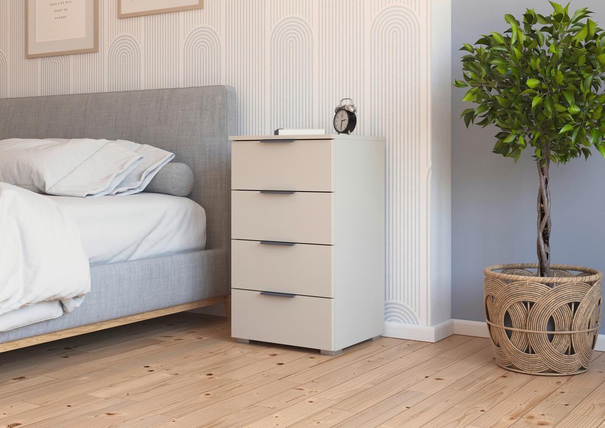 Nachtkästchen Alabama, Champagner B: 40 Cm - Champagner/Alufarben, MODERN, Holzwerkstoff (40/81/42cm) - Rauch Möbel