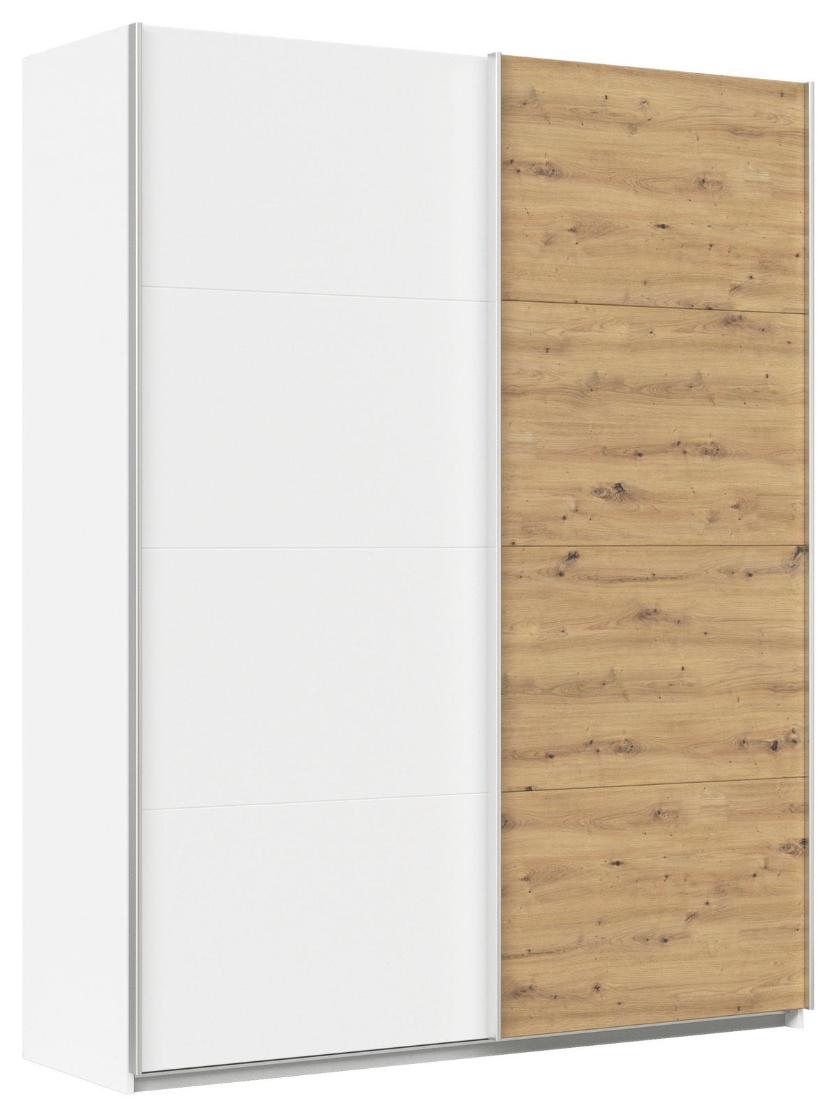 Schwebetürenschrank Feldkirch 181 Maxihöhe - Weiß/Eiche Artisan, MODERN, Holzwerkstoff (181/229/62cm)