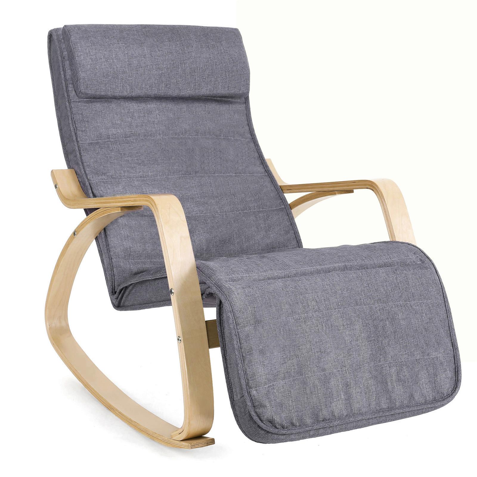 Relaxsessel mit Nackenstütze L: ca. 121,5 cm, Grau - Birkefarben/Grau, Basics, Holz/Textil (121,5/84/67cm) - Boxxx