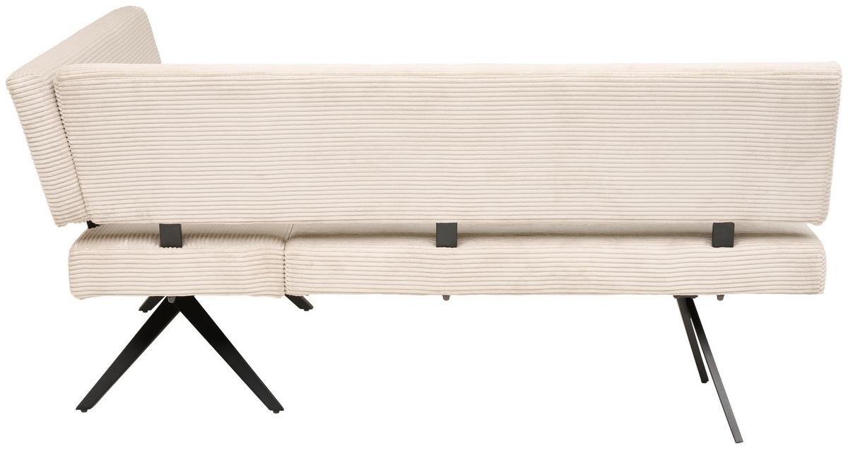 Eckbank Chios Cord Beige, S: 190x150 Cm - Beige/Schwarz, KONVENTIONELL, Textil/Metall (190/150cm) - MID.YOU