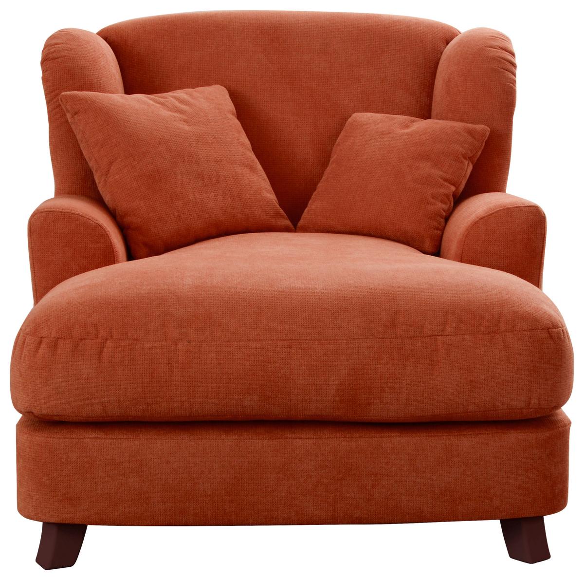XXXL-Sessel Asado Terracotta teilmassiv, B: 109 cm - Dunkelbraun/Terracotta, MODERN, Holzwerkstoff/Textil (109/104/145cm) - Sit & More