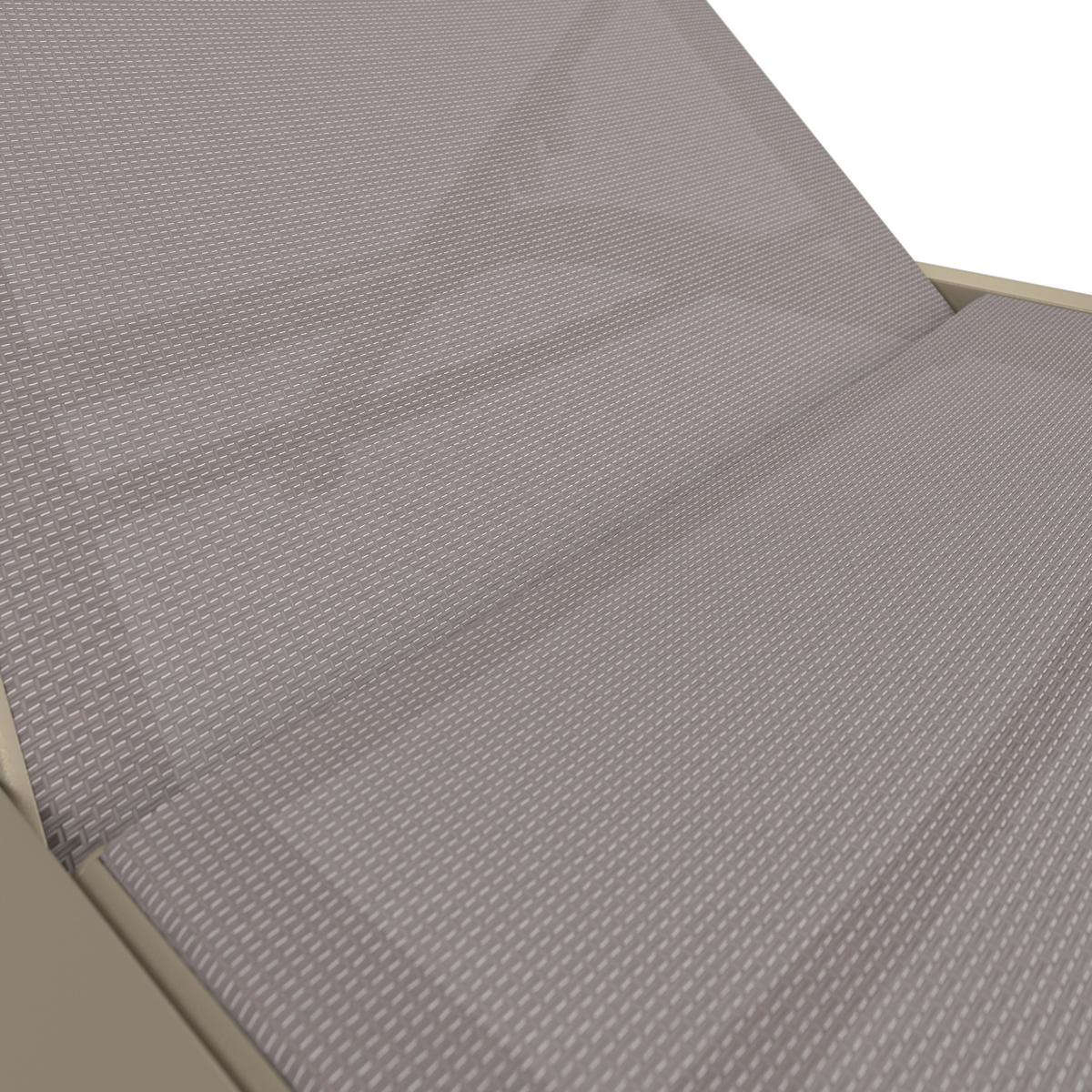 Sonnenliege Olivia Metall/textil Mit Rollen - Hellgrau, MODERN, Textil/Metall (198/62/34-87cm) - Luca Bessoni