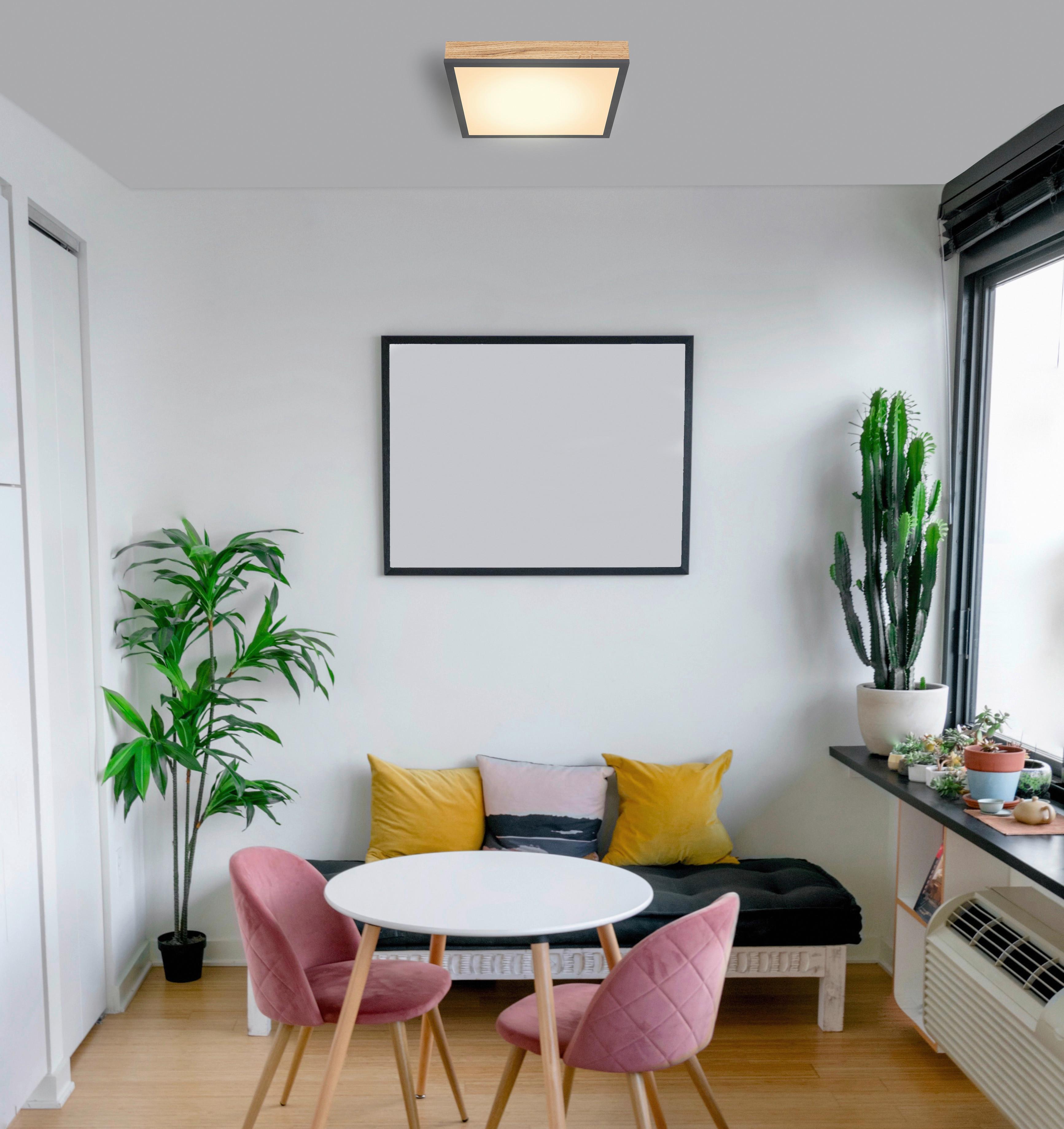 Led-deckenleuchte Doro L: 30 Cm - Opal/Graphitfarben, Basics, Kunststoff/Metall (30/30cm) - Globo