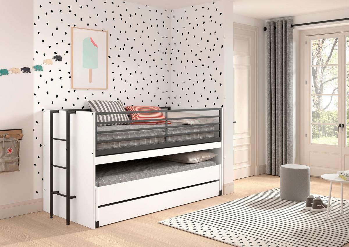 Hochbett Sam - Weiß, MODERN, Holzwerkstoff (90/200cm) - Vipack