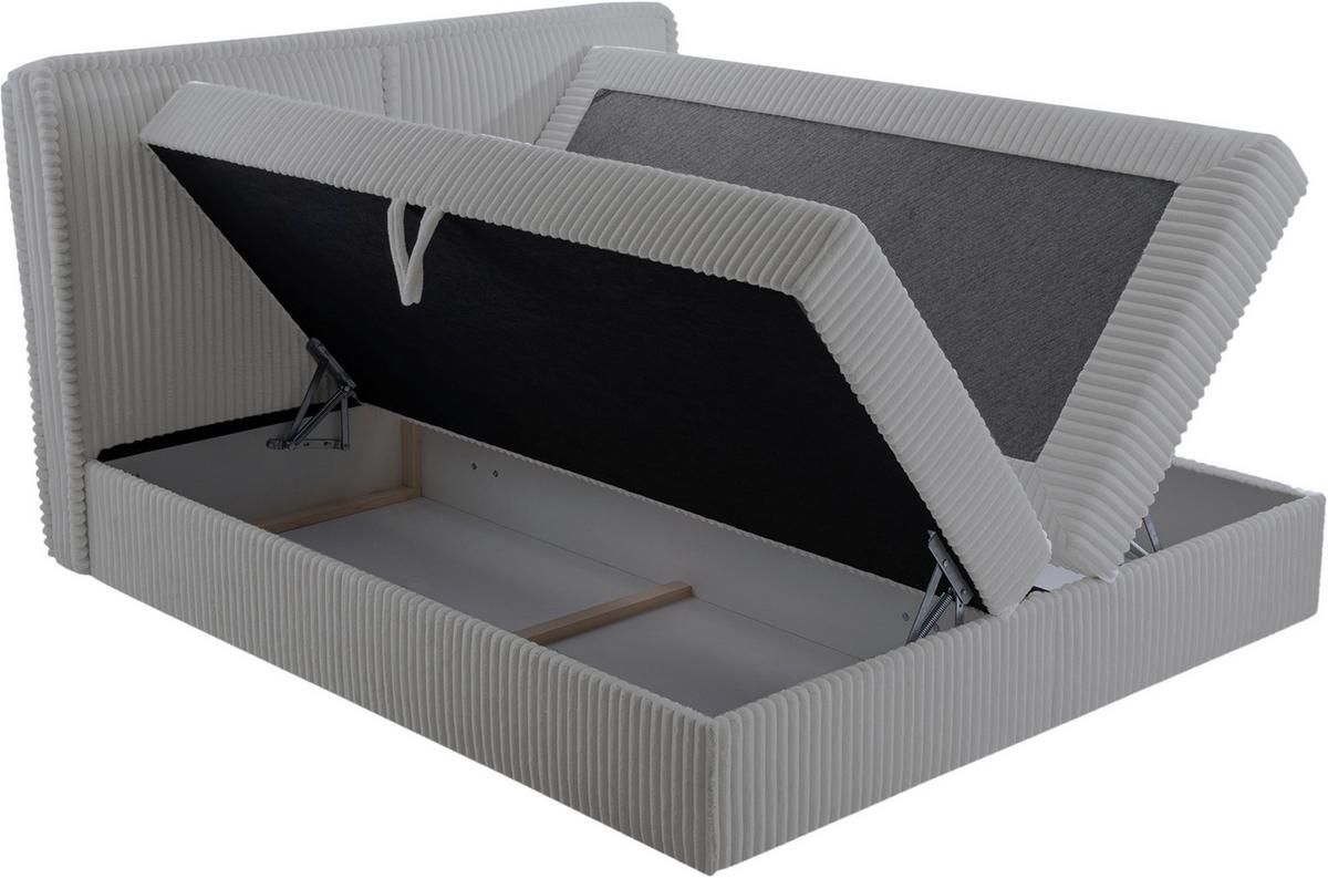 Boxbett Barcelona Lf: 160x200 Grau - Schwarz/Grau, MODERN, Holz/Kunststoff (160/200cm) - MID.YOU