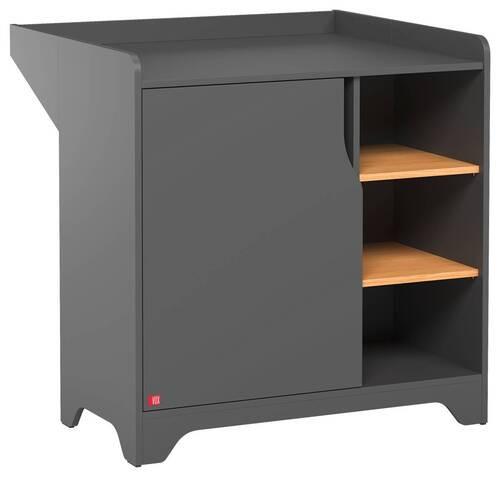 Wickelkommode Leaf B: 88,5 cm Graphitfarben 1 Tür - Graphitfarben, MODERN, Holzwerkstoff (88,5/89,5/75-44cm) - MID.YOU