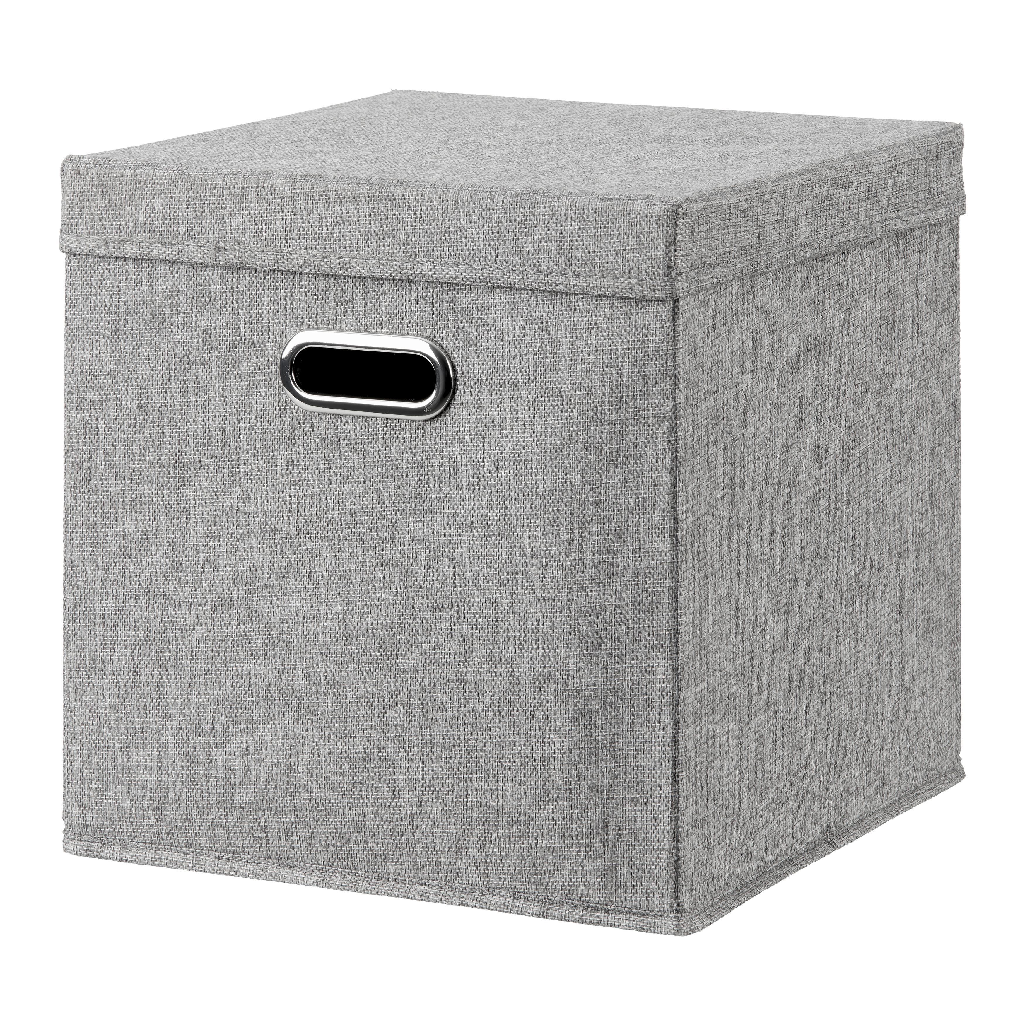 Skládací krabice BOBBY S VÍKEM - šedá, Moderní, karton/textil (33/33/33cm) - Mömax