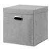 Skladací box BOBBY S VEKOM - sivá, Modern, kartón/textil (33/33/33cm) - Mömax