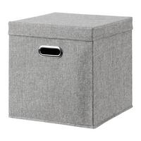 Skladací box BOBBY S VEKOM - sivá, Modern, kartón/textil (33/33/33cm) - Mömax