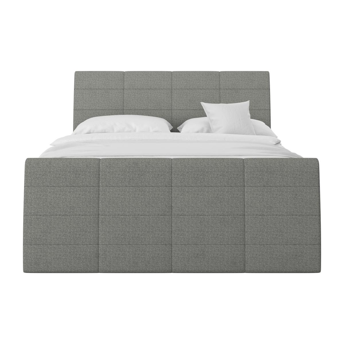 Boxspringbett mit Topper & Bettkasten 160x200 Libra - Hellgrau/Schwarz, KONVENTIONELL, Textil (160/200cm)