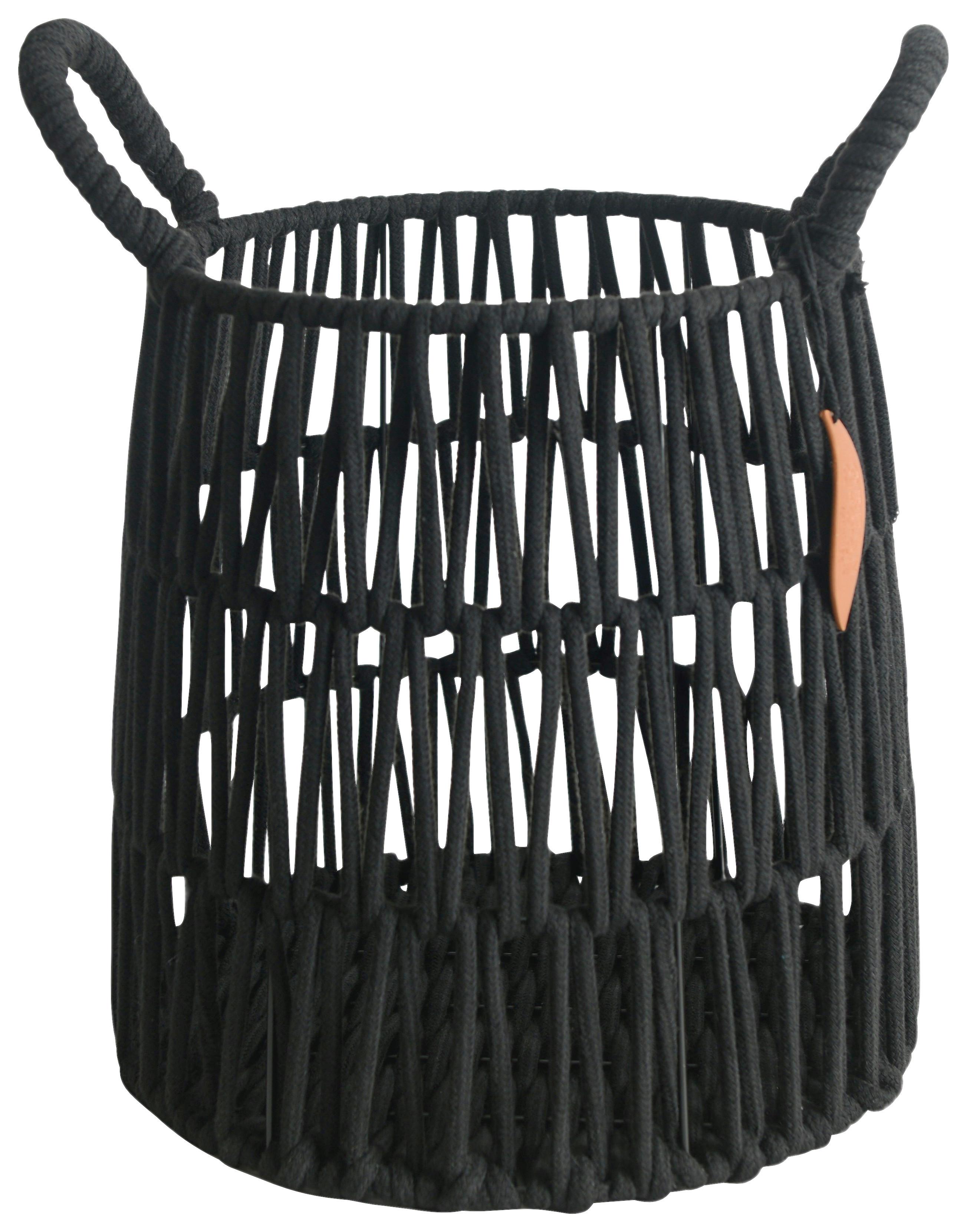 koš NORA - černá, kov/textil (26l) - Premium Living