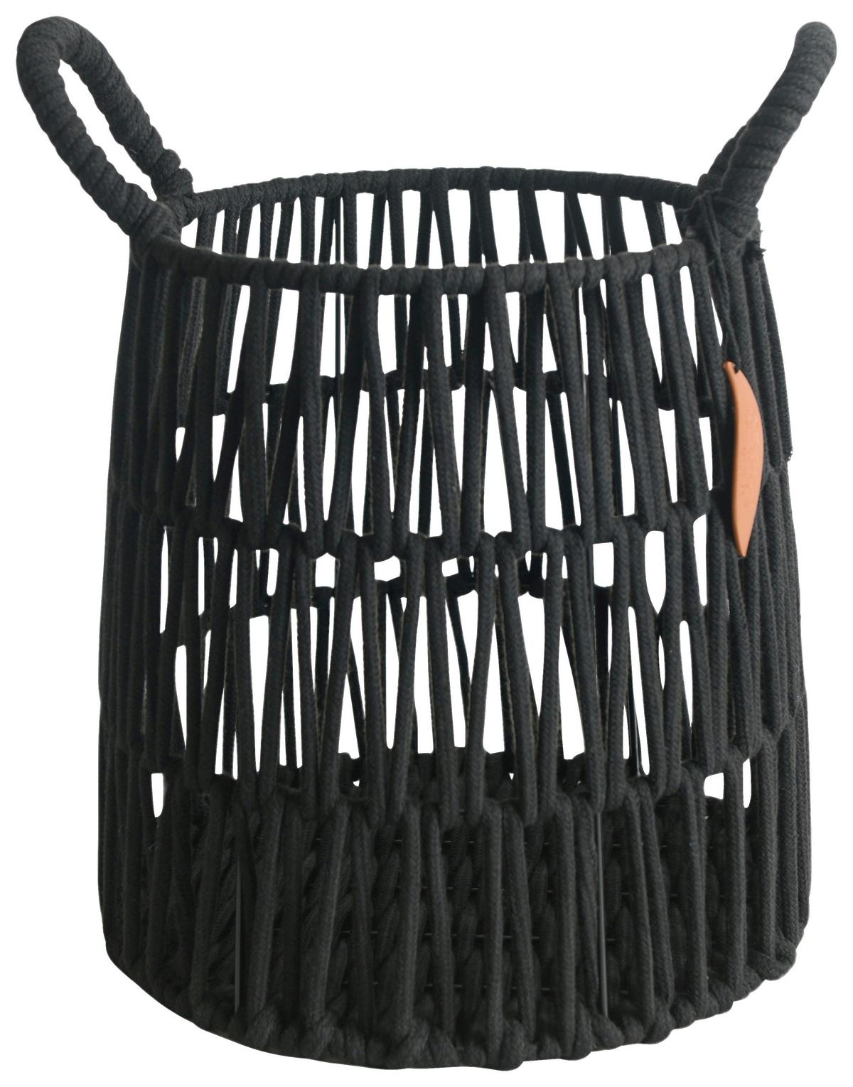 koš NORA - černá, kov/textil (26l) - Premium Living