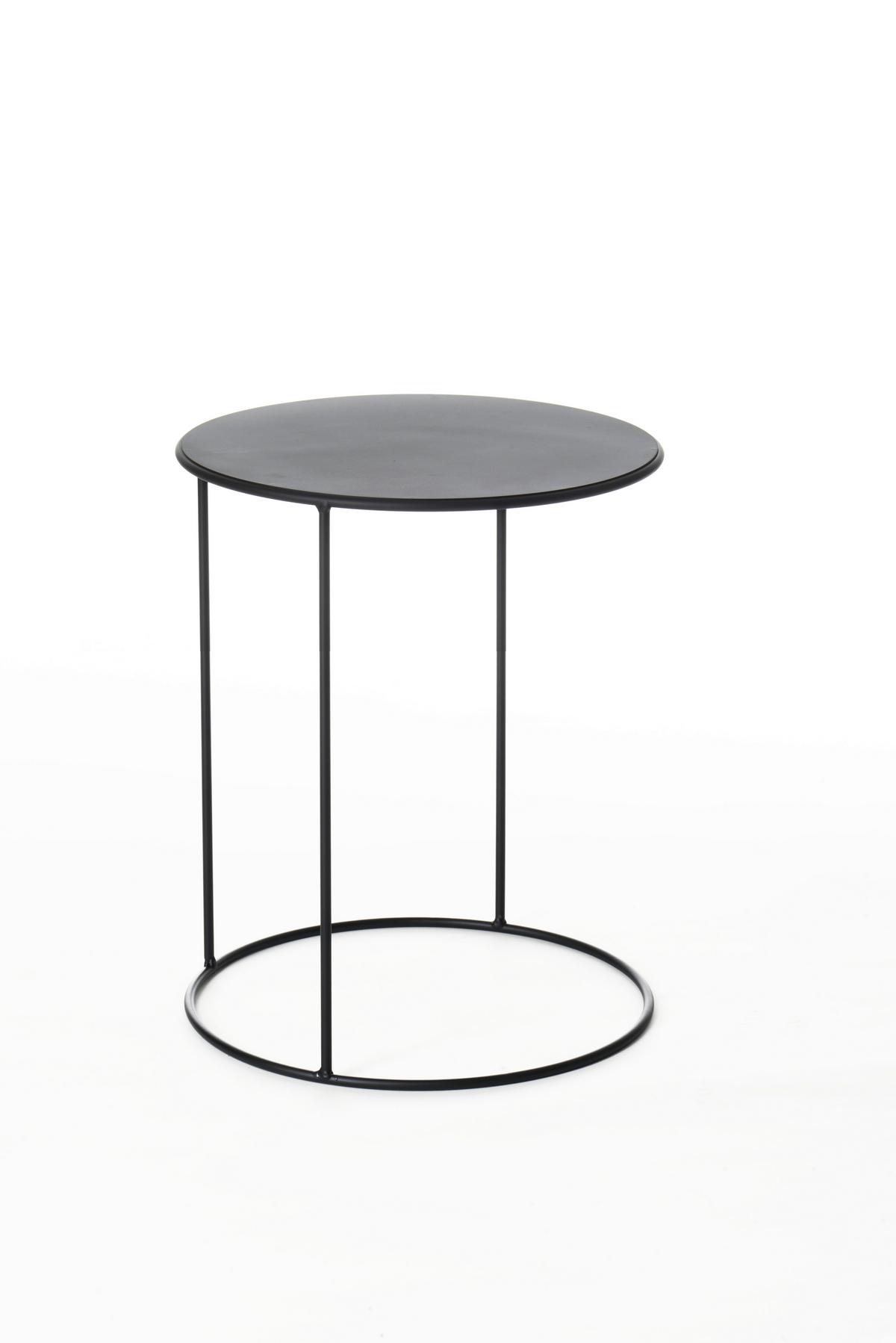 Couchtisch Rund Stahl, Schwarz - Schwarz, LIFESTYLE, Metall (38/50cm) - MID.YOU