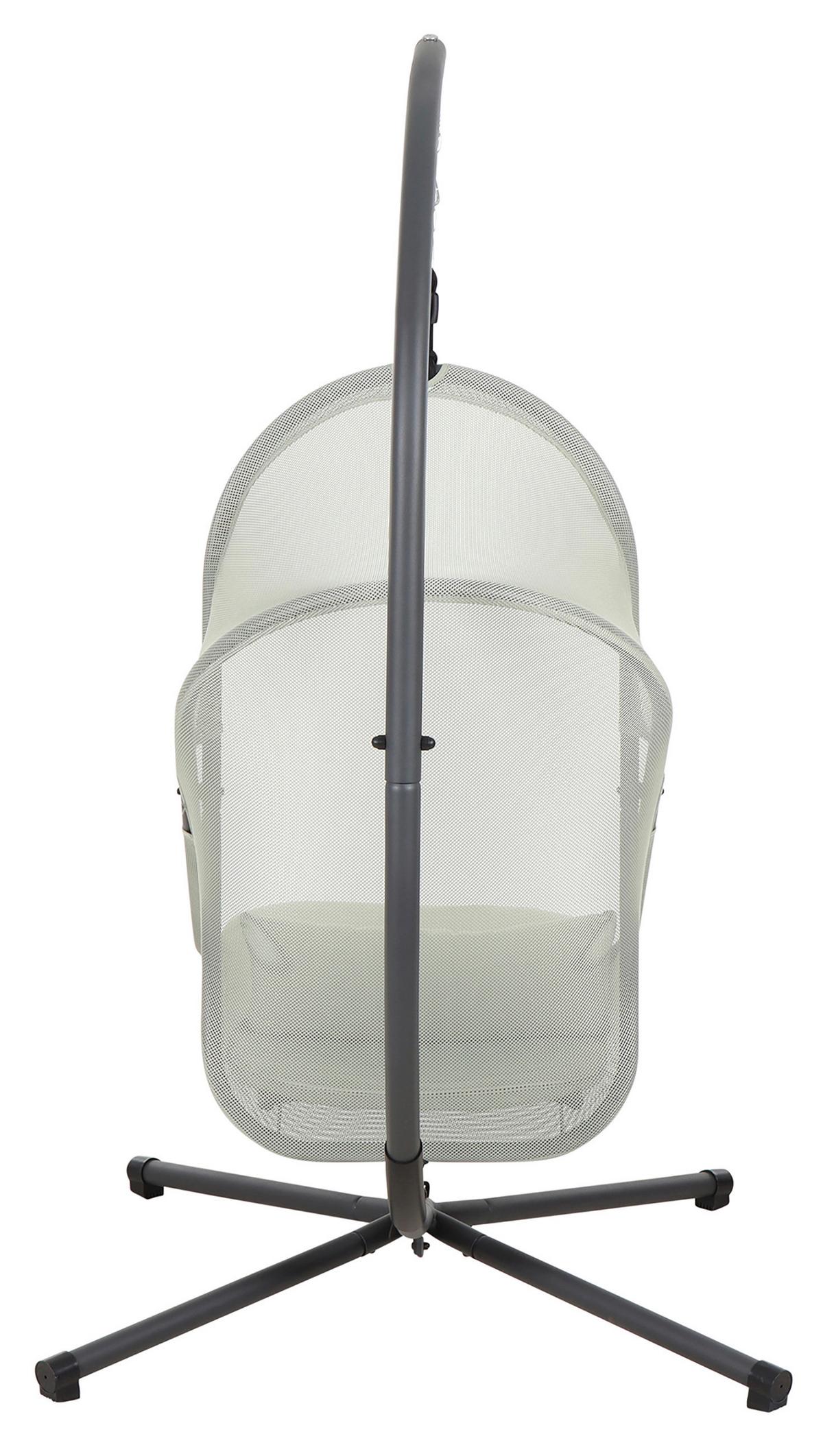 Hängesessel Mit Gestell Mit Sitz- Und Rückenkissen - Anthrazit/Grün, KONVENTIONELL, Kunststoff/Textil (123/192/102cm) - Siena Garden