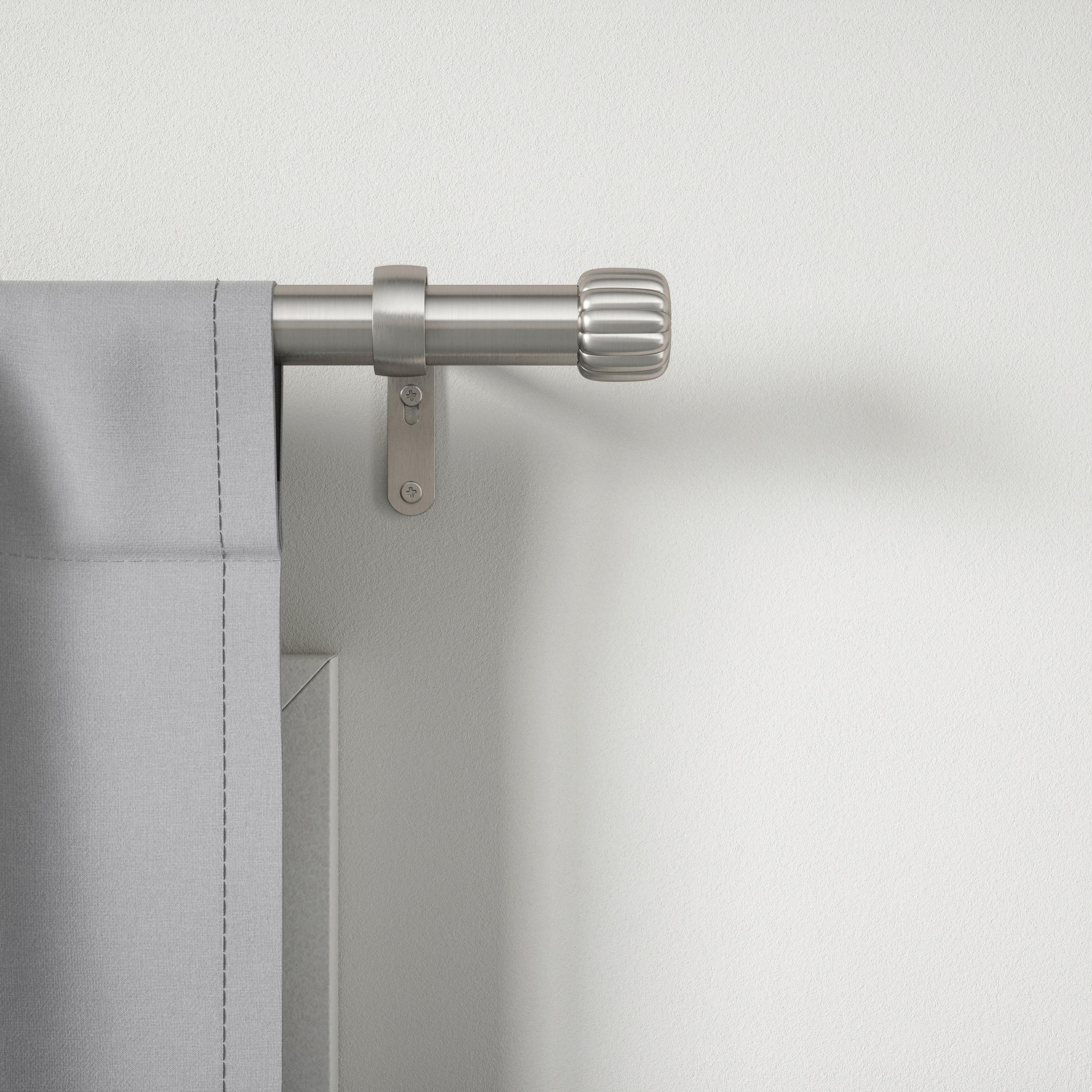 Vorhangstangenset Cleo Nickelfarben L: 91-168 cm - Nickelfarben, KONVENTIONELL, Kunststoff/Metall (91-168cm) - Umbra