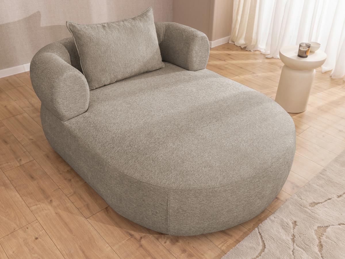 Xxl-sessel Ferro Hellbraun B: 122 Cm - Hellbraun/Schwarz, Design, Textil (122/76/156cm) - Livetastic